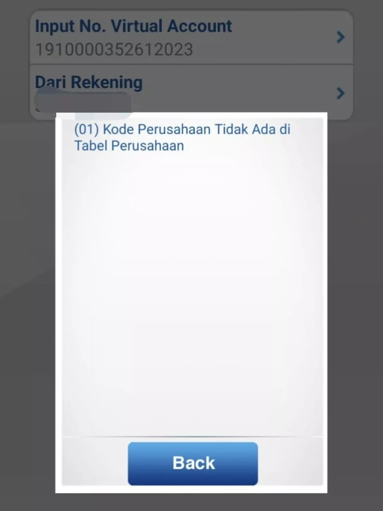 Nomor Virtual Accout retribusi yang harus dibayar pelaku usaha di kawasan LIK Trosobo.