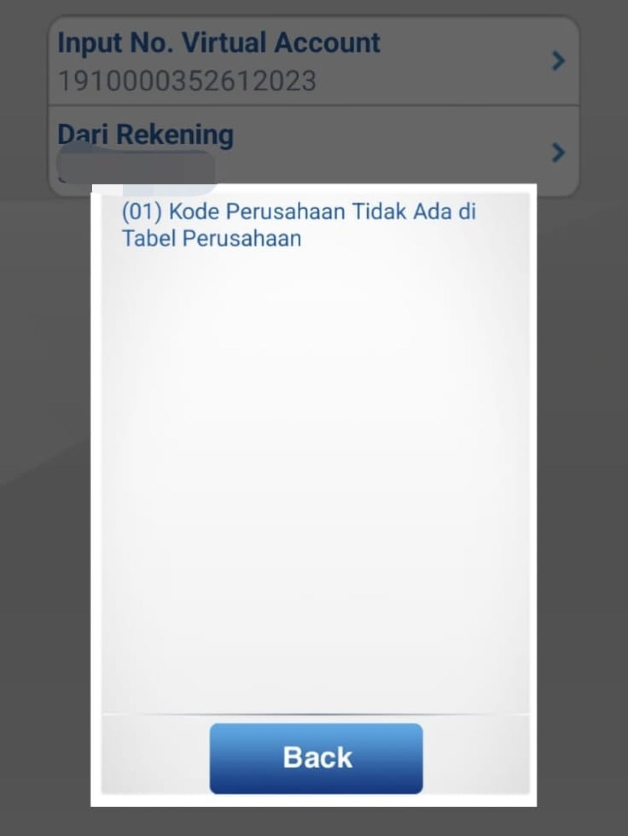 Nomor  Virtual Accout retribusi yang harus dibayar pelaku usaha di kawasan LIK Trosobo.